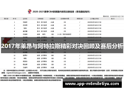 2017年莱昂与阿特拉斯精彩对决回顾及赛后分析